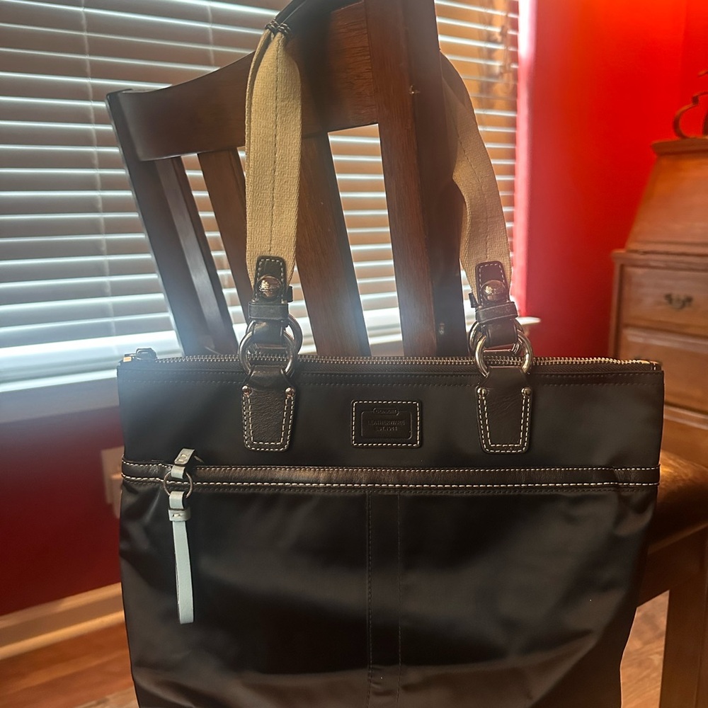 Coach Black and Tan Tote Bag